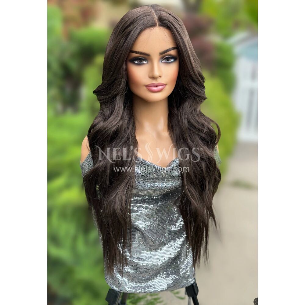 Nel's Wig Bianca - Brunette with Front Layers synthetic